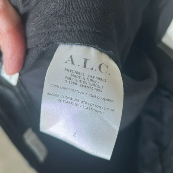 A.L.C. ‘Dent’ Black Lace-Up Leather Pants Size 2 - Picture 10 of 14